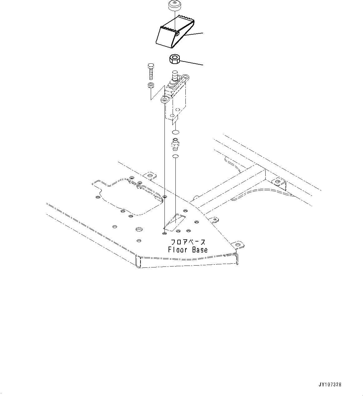 Komatsu parts book diagram for PC25MR-5 S/N 26001-UP: FLOOR FRAME, ATTACHMENT PEDAL(#26001-)