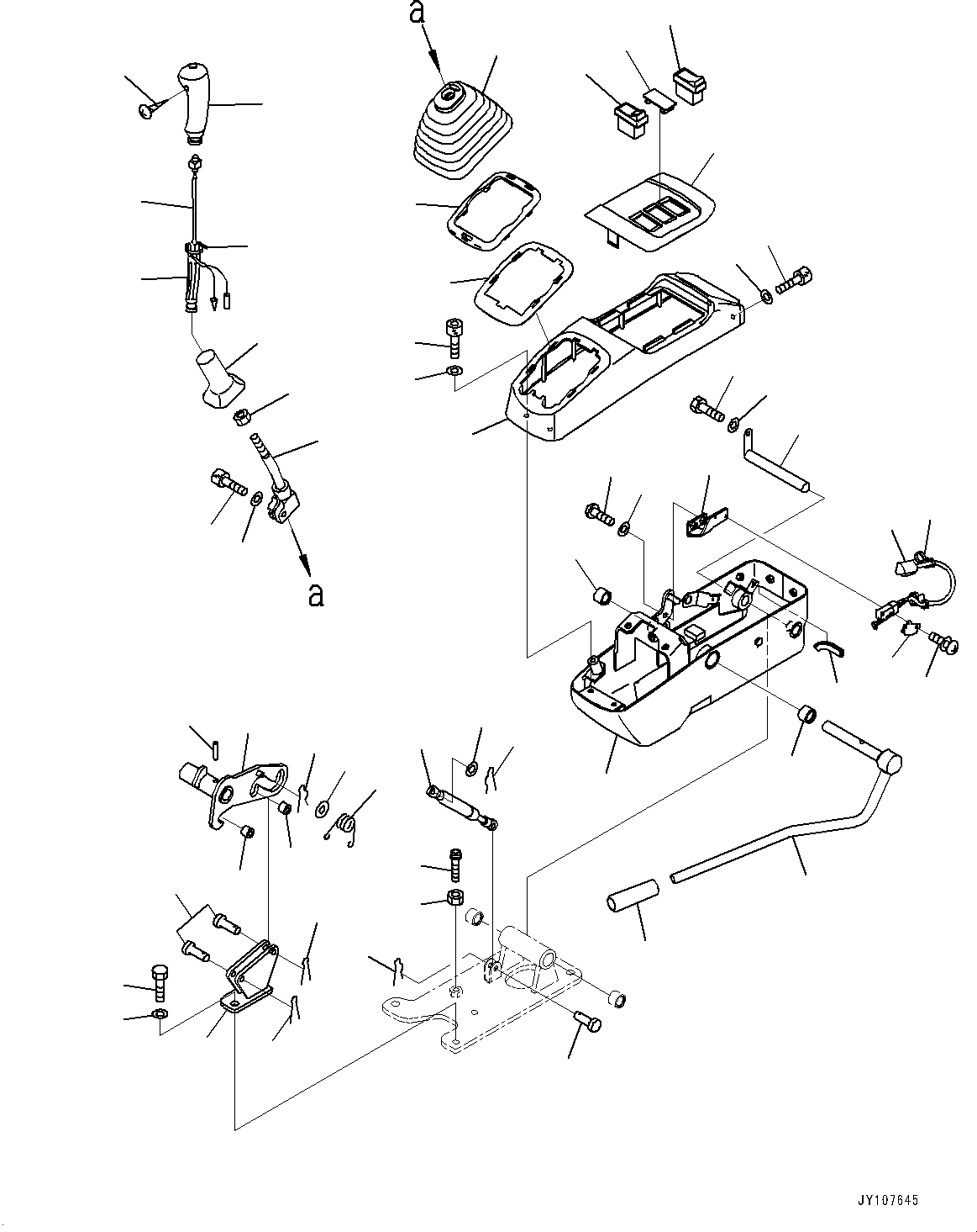 Komatsu parts book diagram for PC25MR-5 S/N 26001-UP: FLOOR FRAME, FLOOR, CONSOLE, L.H. (WITH ARM CRANE)(#26001-)