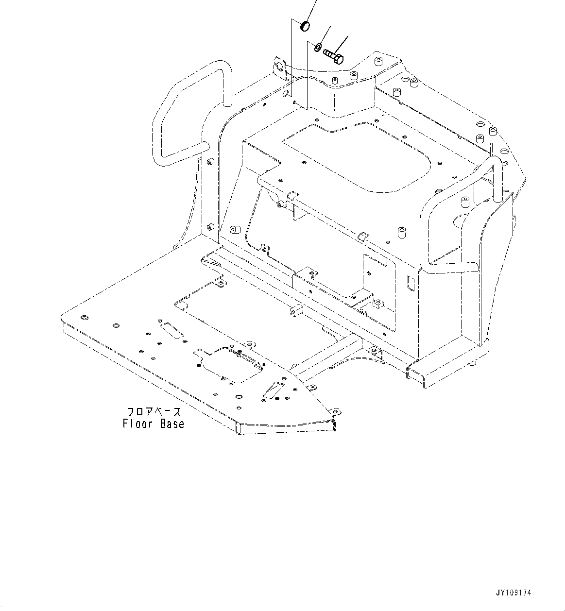 Komatsu parts book diagram for PC25MR-5 S/N 26001-UP: FLOOR FRAME, BLIND PARTS(#26001-)