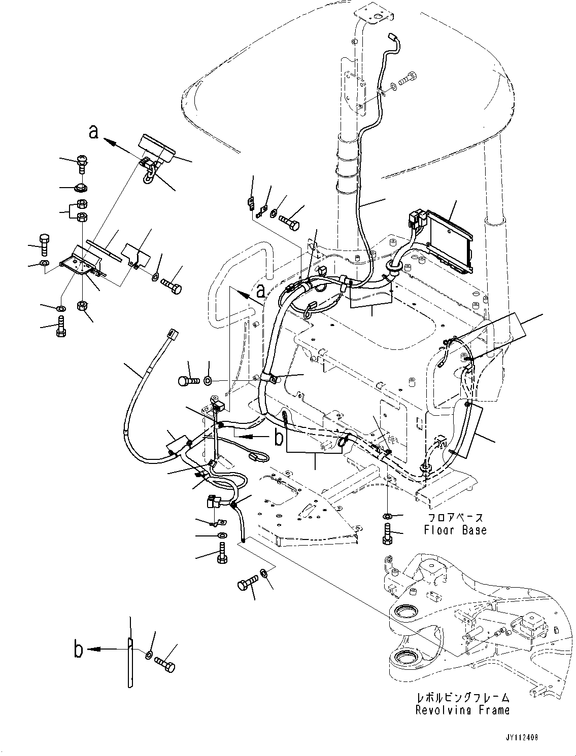 Komatsu parts book diagram for PC25MR-5 S/N 26001-UP: FLOOR FRAME, MONITOR(#26001-)