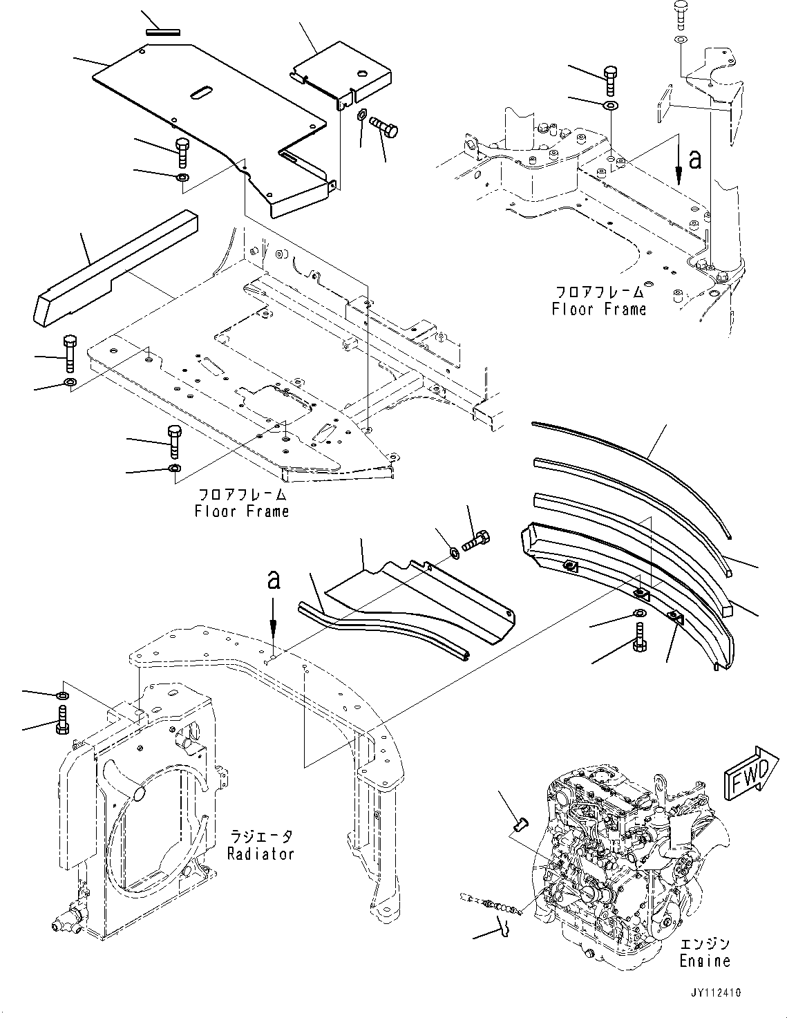 Komatsu parts book diagram for PC25MR-5 S/N 26001-UP: FLOOR FRAME COVER, COVER(#26001-)