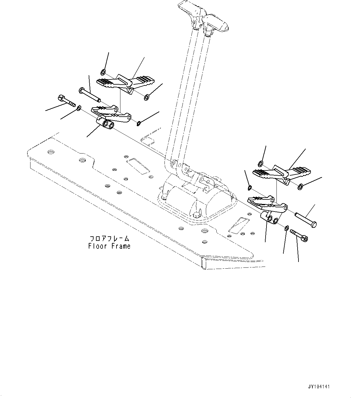 Komatsu parts book diagram for PC25MR-5 S/N 26001-UP: TRAVEL PEDAL, (#25001-)