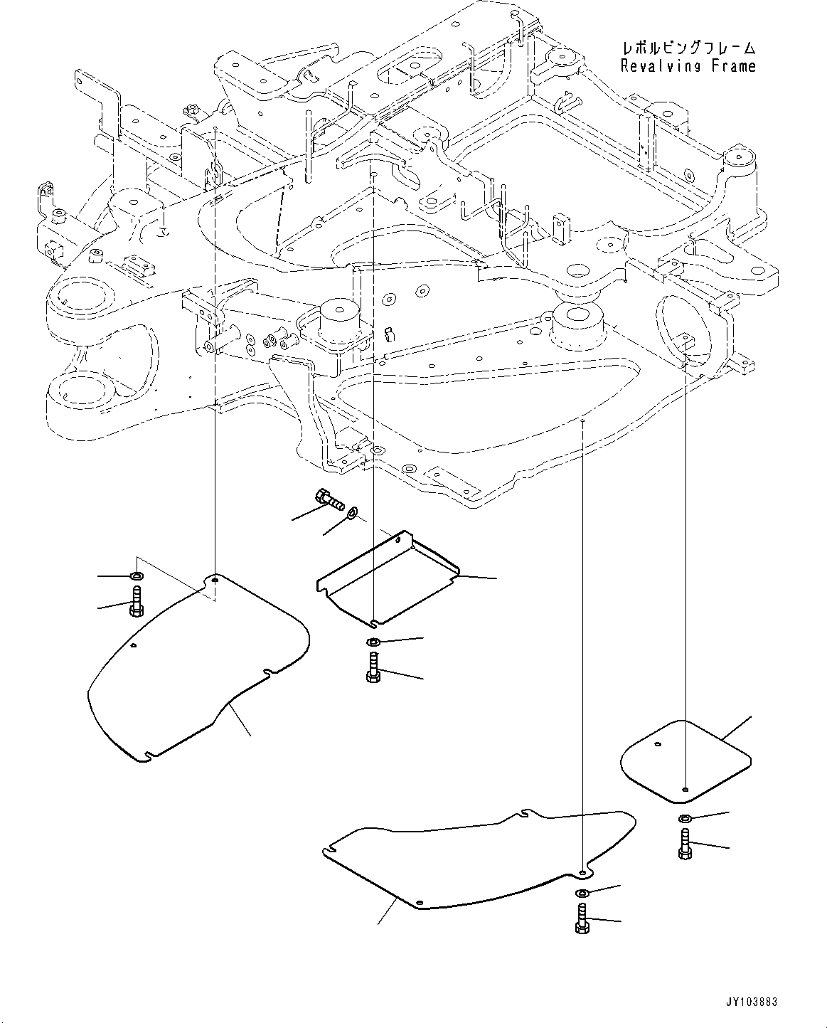Komatsu parts book diagram for PC25MR-5 S/N 26001-UP: UNDER COVER, (#25001-)