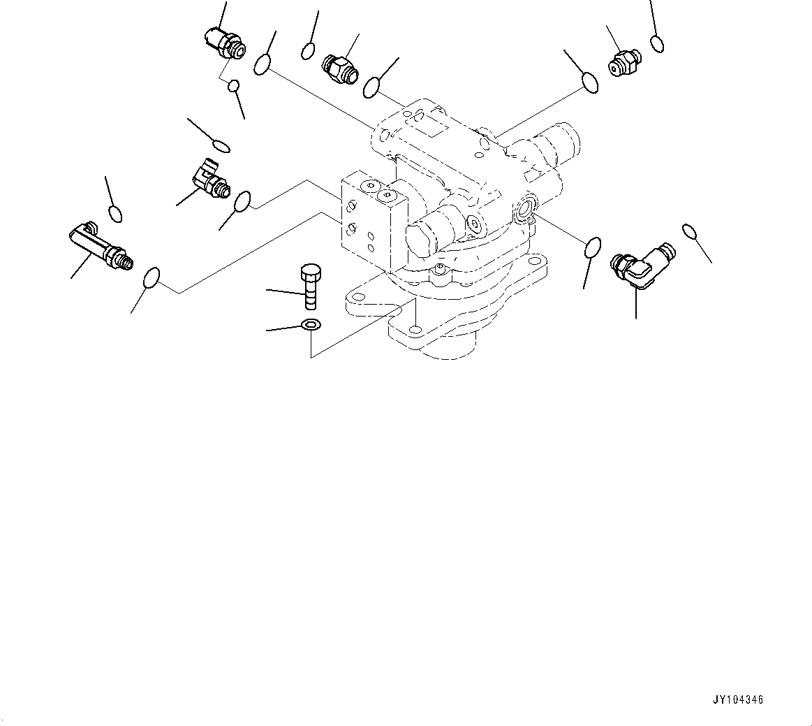 Komatsu parts book diagram for PC25MR-5 S/N 26001-UP: SWING MACHINERY AND MOTOR, MOTOR RELATED PARTS(#25001-)