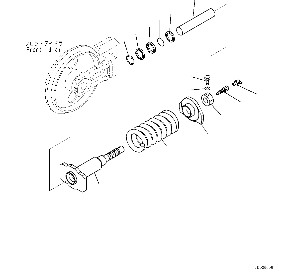 Komatsu parts book diagram for PC25MR-5 S/N 26001-UP: TRACK SHOE ASSEMBLY, IDLER CUSHION (EAGLE PAD SHOE, 295MM WIDTH)(#25001-)
