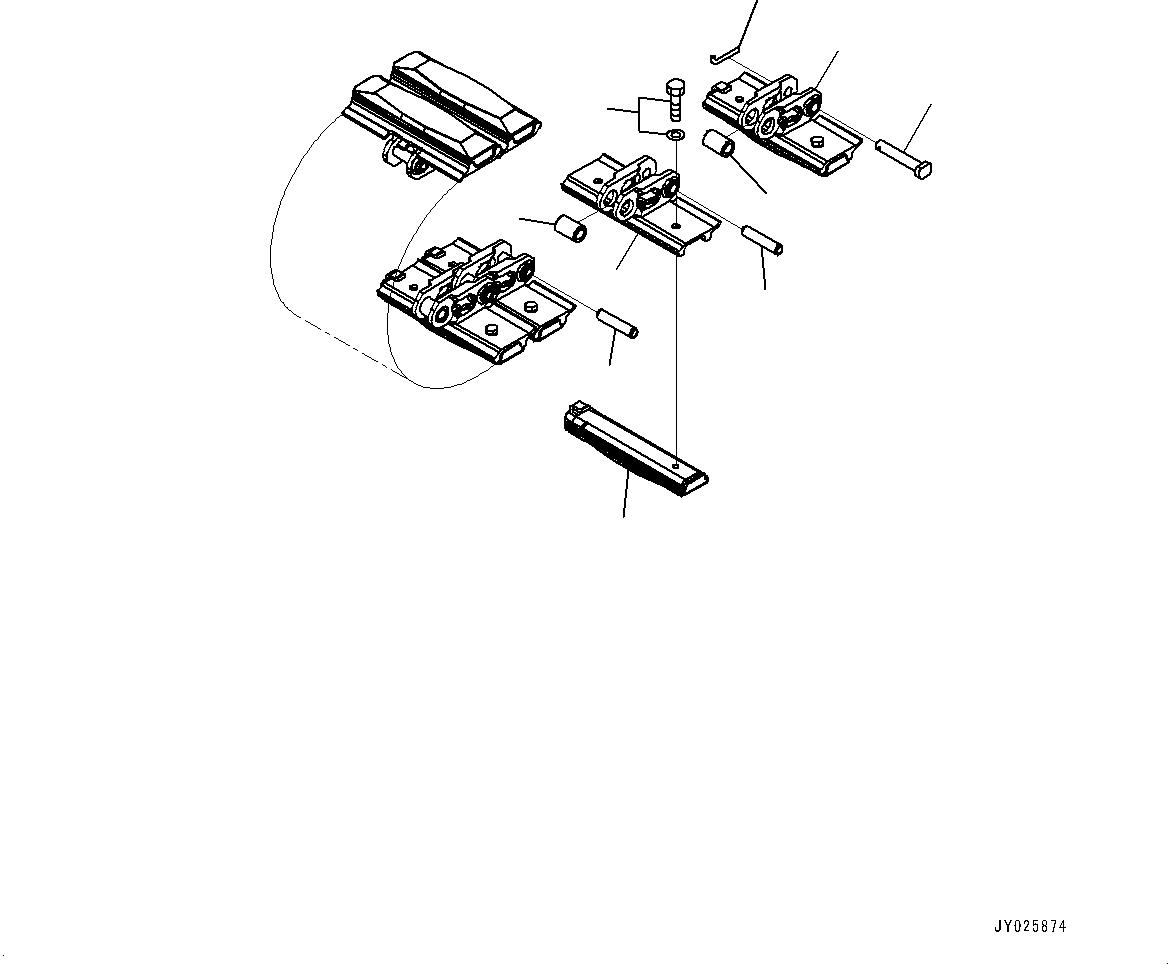 Komatsu parts book diagram for PC25MR-5 S/N 26001-UP: TRACK SHOE ASSEMBLY, TRACK SHOE (MT PAD SHOE, 300MM WIDTH)(#25001-)