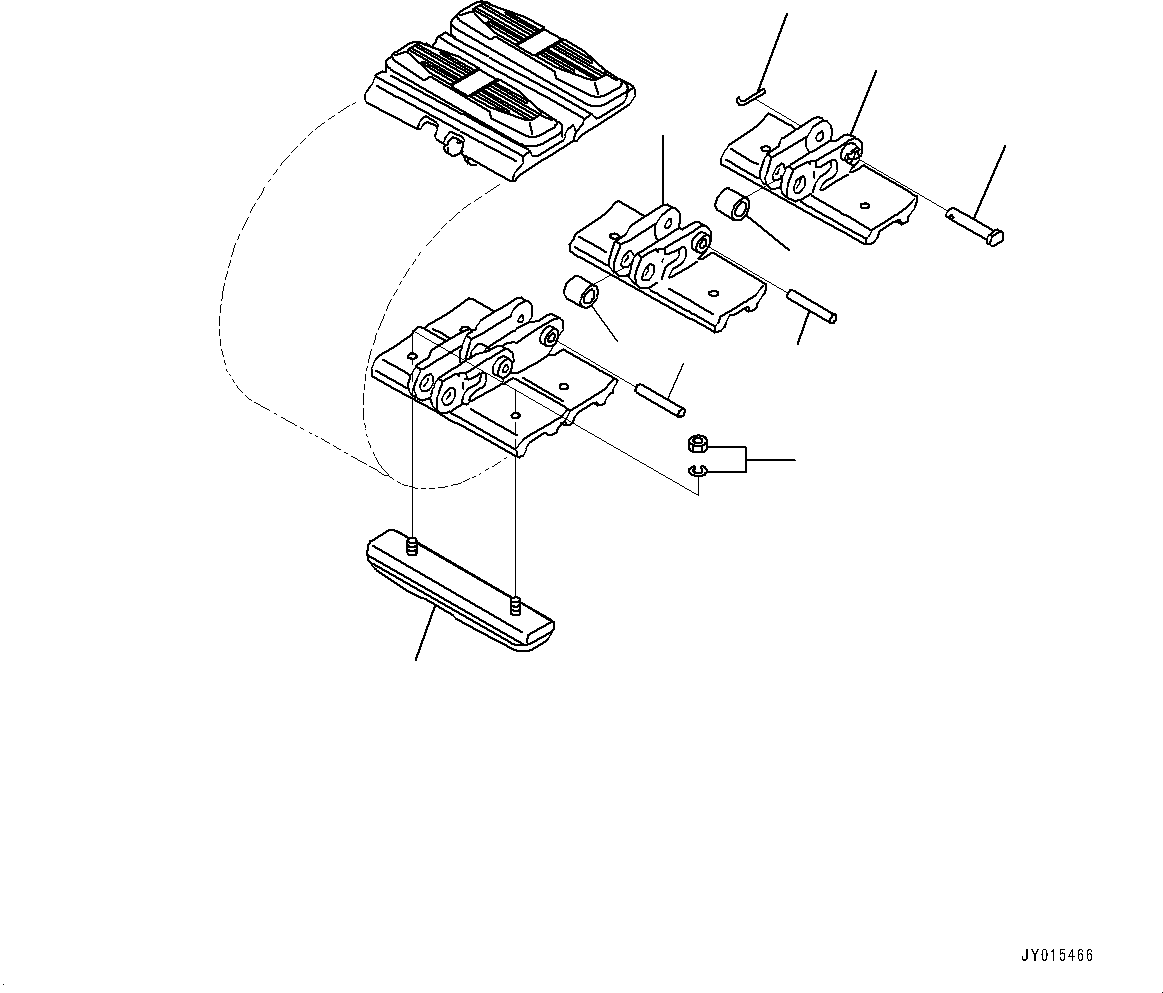 Komatsu parts book diagram for PC25MR-5 S/N 26001-UP: TRACK SHOE ASSEMBLY, TRACK SHOE (CITY PAD SHOE, 295MM WIDTH)(#25001-)
