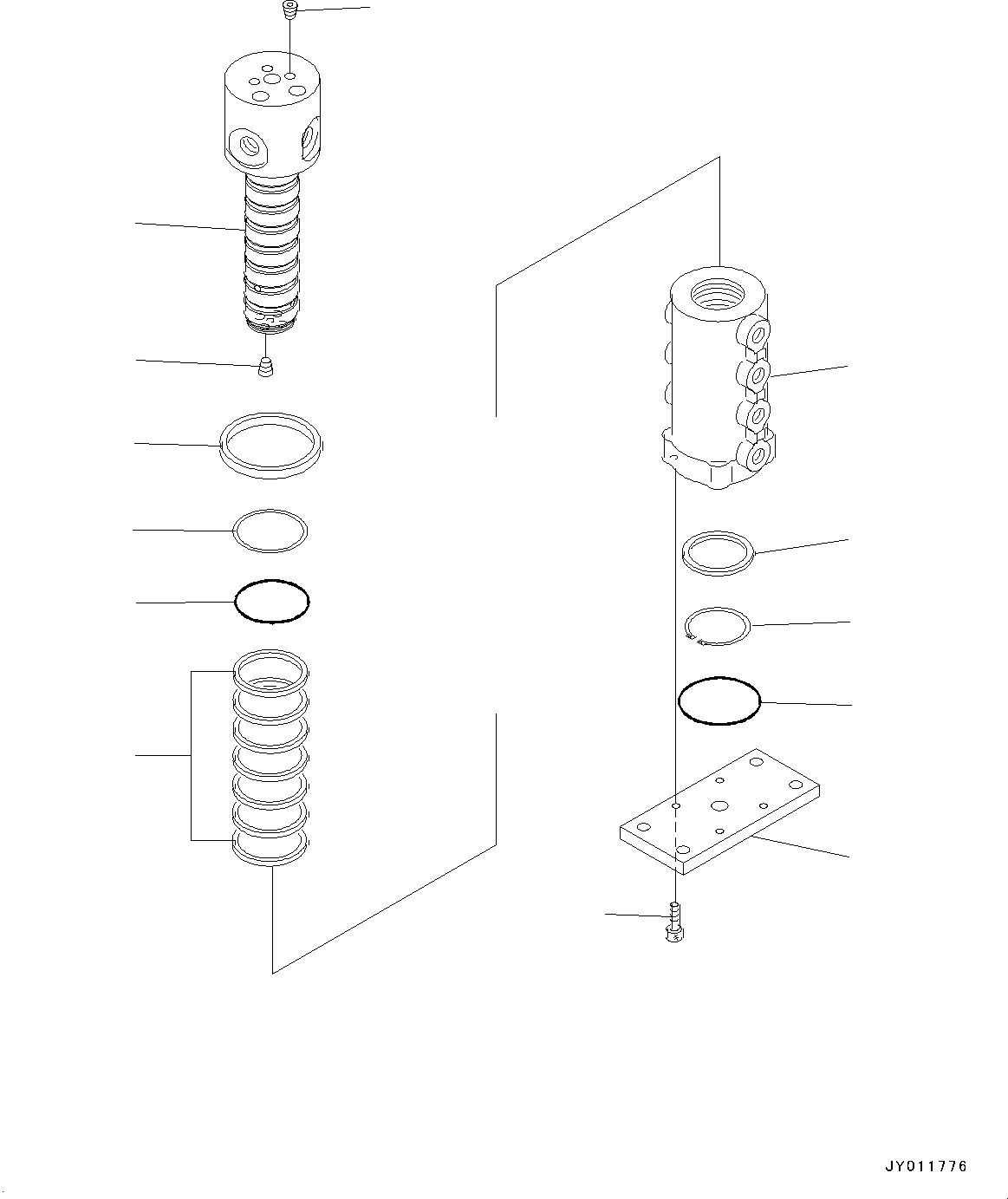 Komatsu parts book diagram for PC25MR-5 S/N 26001-UP: TRACK FRAME, INNER PARTS, SWIVEL JOINT(#25001-)