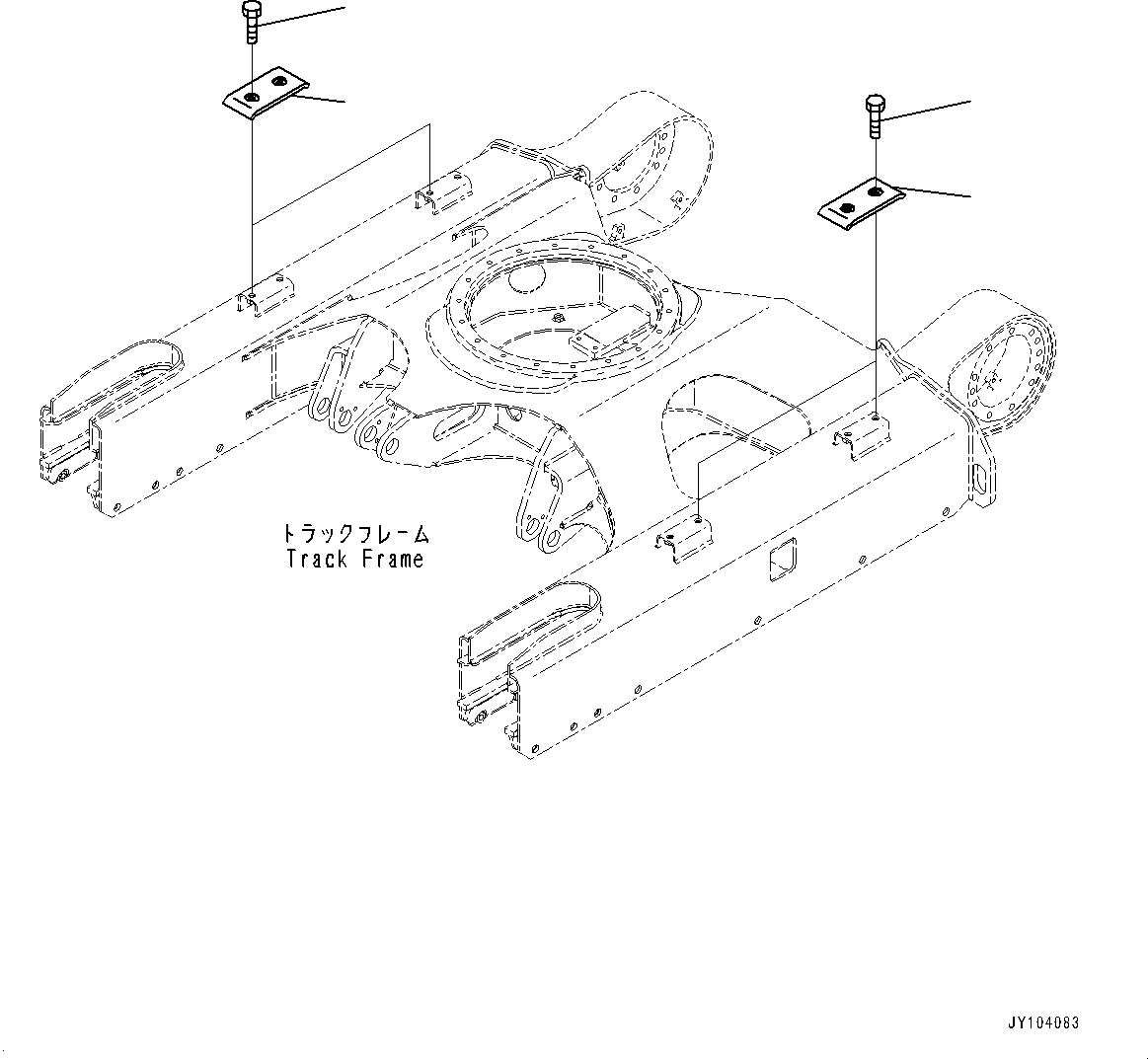 Komatsu parts book diagram for PC25MR-5 S/N 26001-UP: TRACK FRAME, CARRIER PLATE(#25001-)