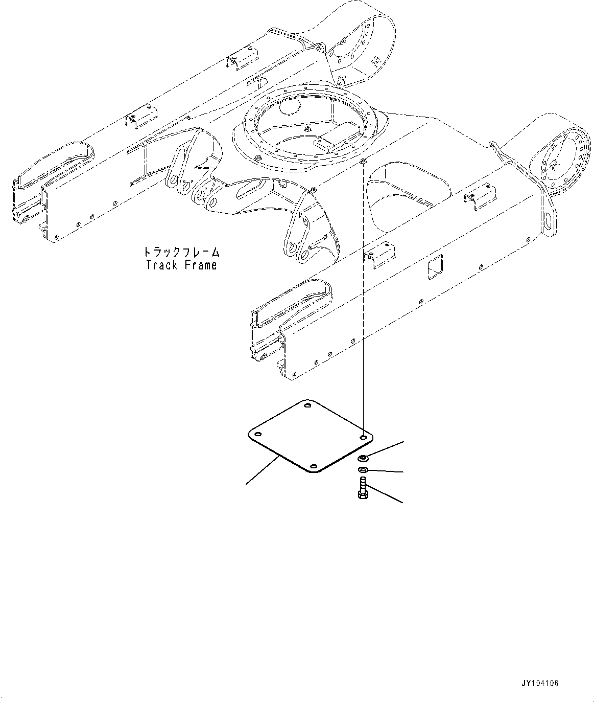 Komatsu parts book diagram for PC25MR-5 S/N 26001-UP: TRACK FRAME, TRACK FRAME COVER (2/2)(#25001-)
