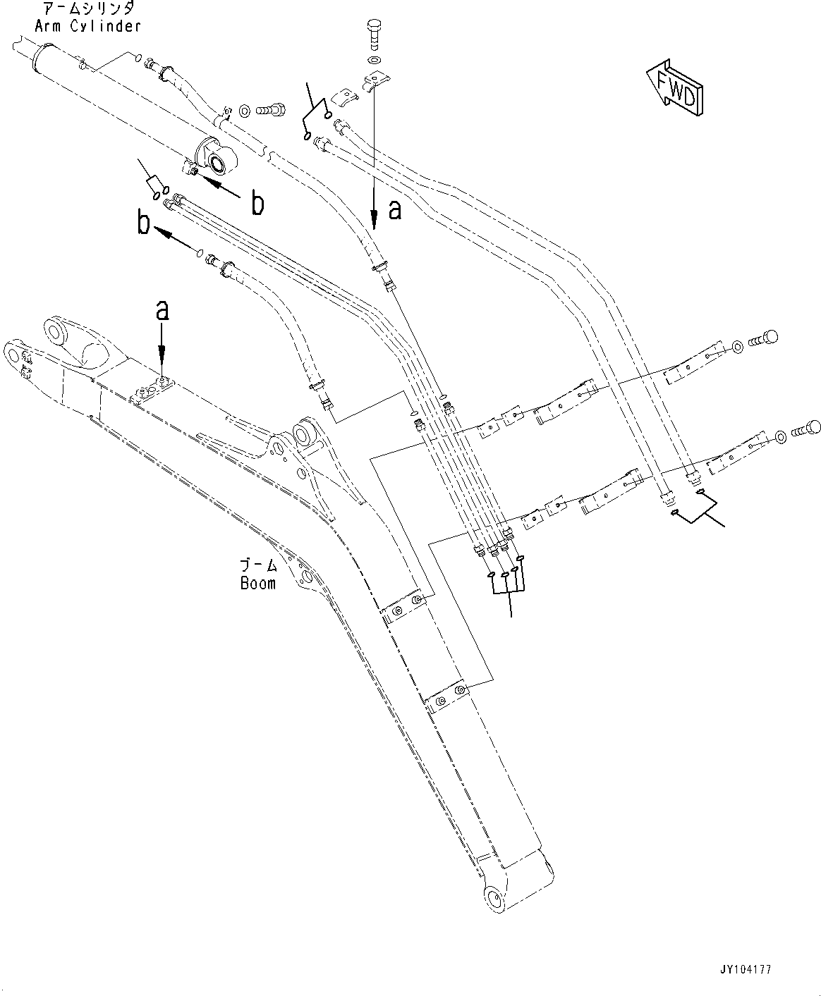 Komatsu parts book diagram for PC25MR-5 S/N 26001-UP: BOOM UNIT, O-RING (1-ATTACHMENT)(#26001-)