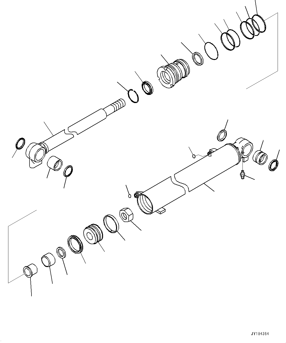 Komatsu parts book diagram for PC25MR-5 S/N 26001-UP: BOOM CYLINDER, INNER PARTS, BOOM CYLINDER(#25001-)