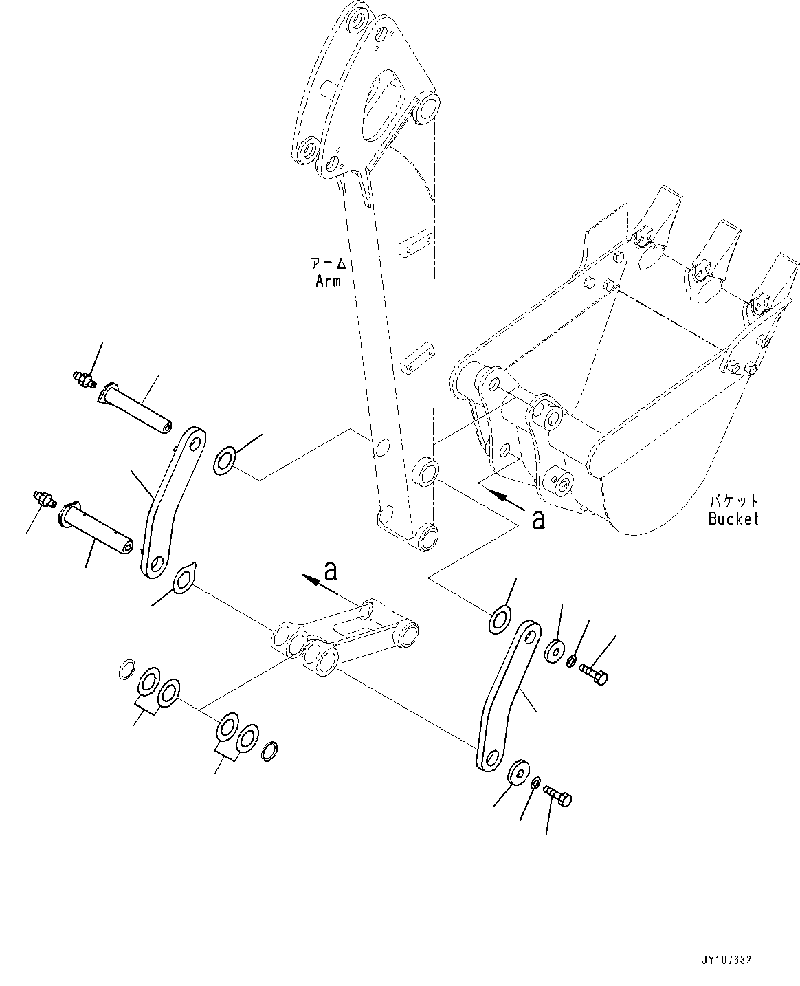 Komatsu parts book diagram for PC25MR-5 S/N 26001-UP: ARM UNIT, BUCKET LINK (ARM CRANE)(#25001-)