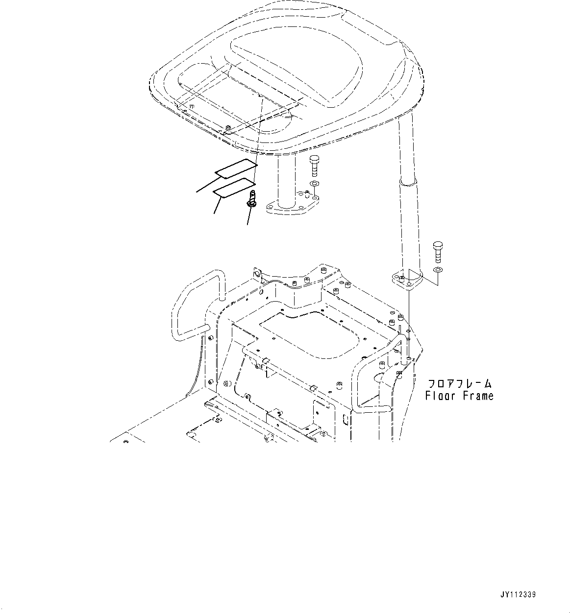 Komatsu parts book diagram for PC25MR-5 S/N 26001-UP: ROPS PLATE, (#26001-)
