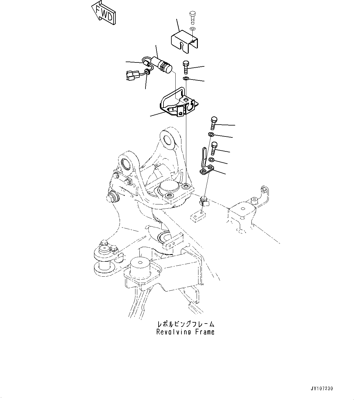 Komatsu parts book diagram for PC25MR-5 S/N 26001-UP: ARM CRANE UNIT, BOOM SWING LIMIT SWITCH(#26001-)