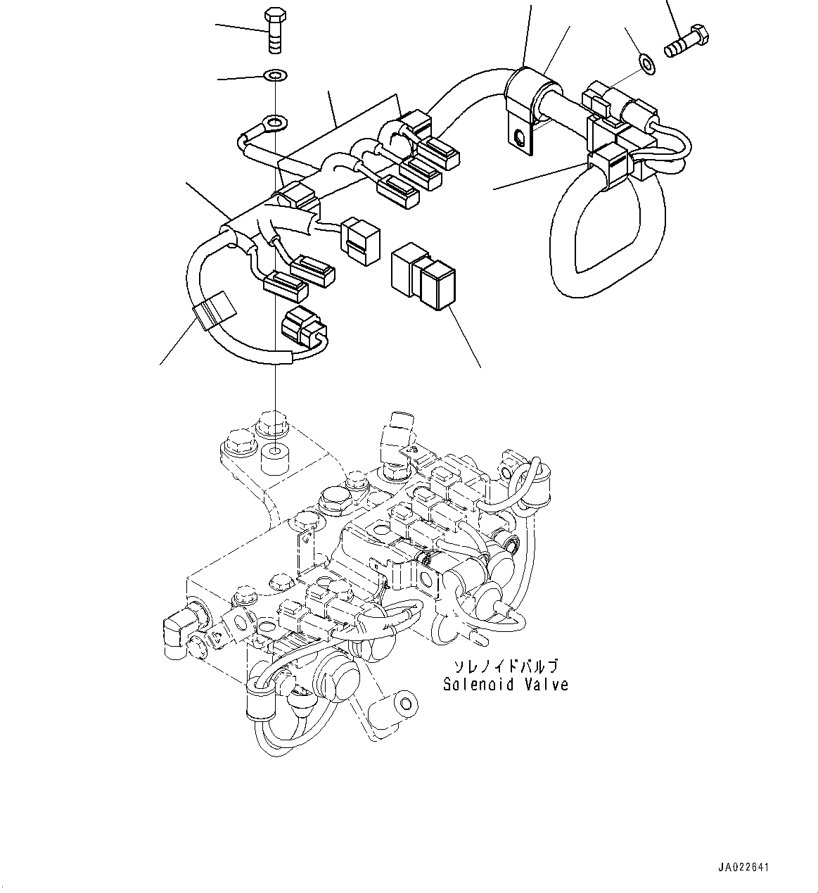 Komatsu parts book diagram for D39PXI-24 S/N 110001-UP: ELECTRIC WIRING HARNESS, SOLENOID VALVE WIRING HARNESS(#100001-)