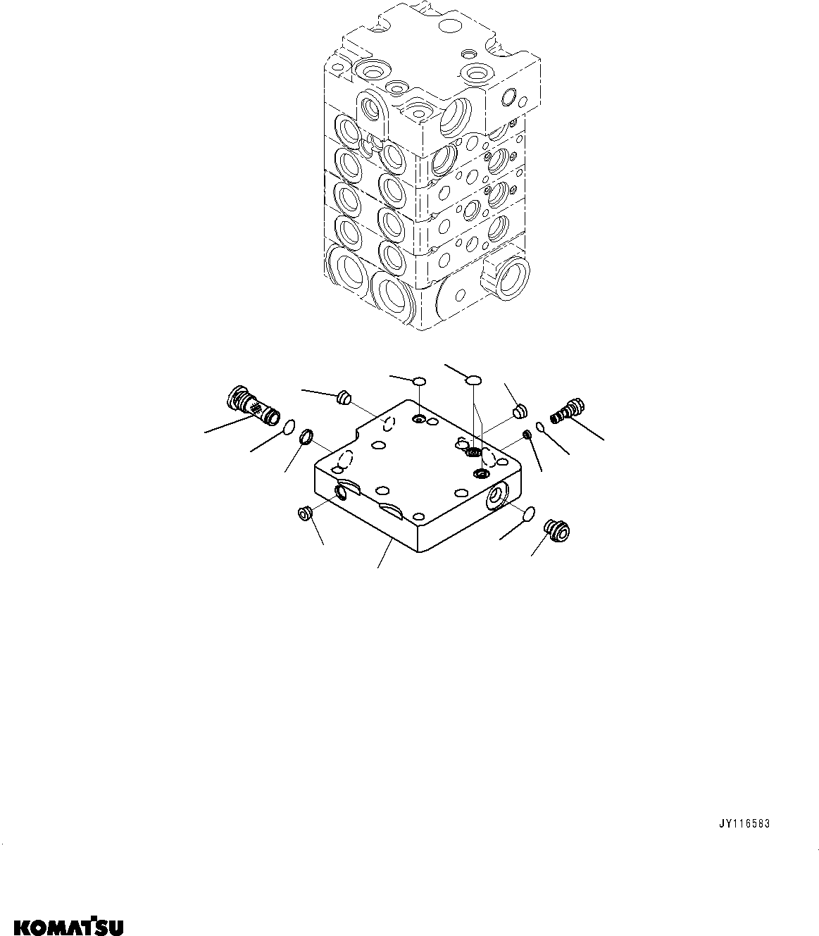 Komatsu parts book diagram for D39PXI-24 S/N 110001-UP: CONTROL VALVE, 4-VALVE (6/9)(#101481-)