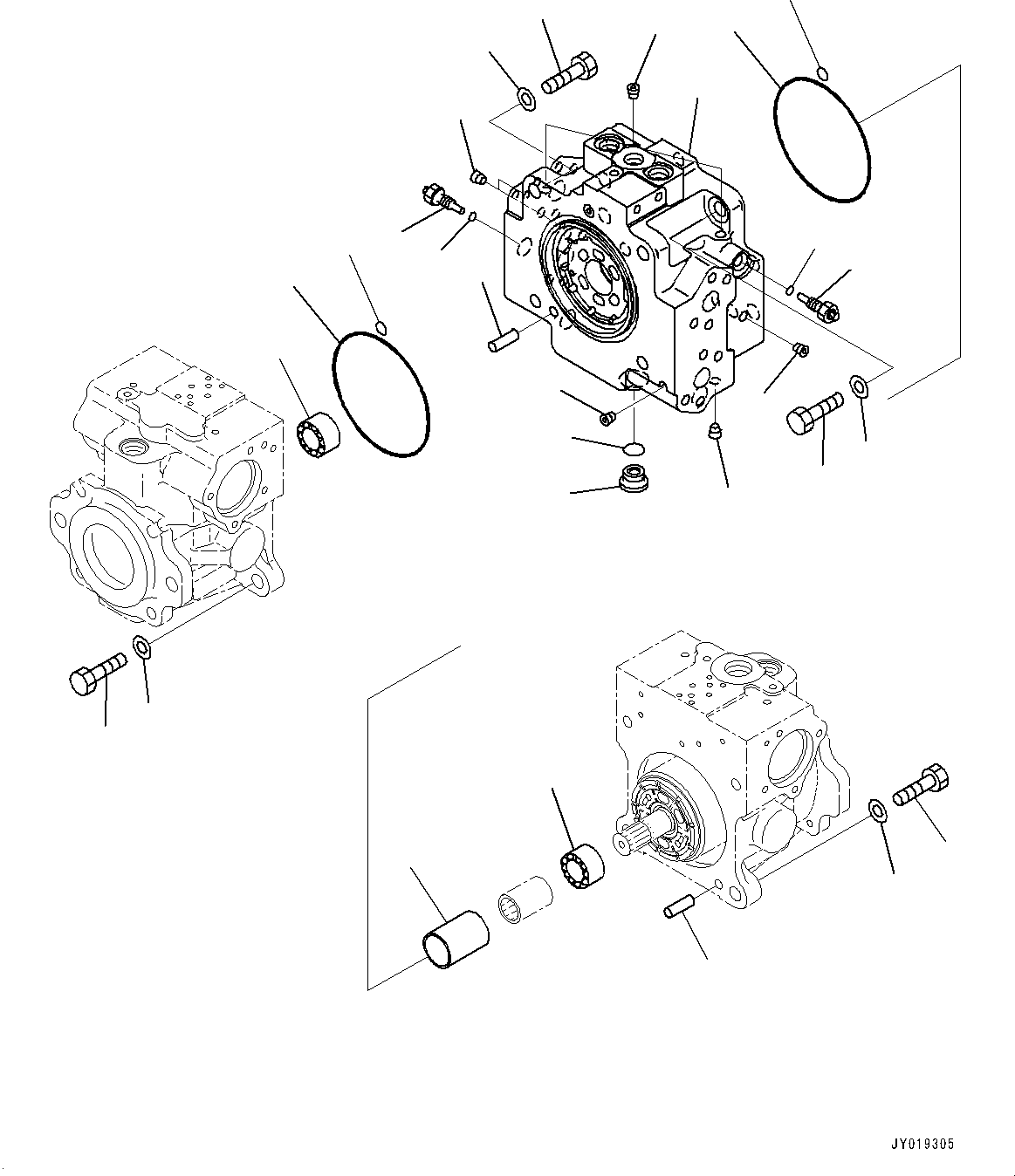 Komatsu parts book diagram for D39PXI-24 S/N 110001-UP: HYDRAULIC PUMP, HST PUMP (2/11)(#100001-)