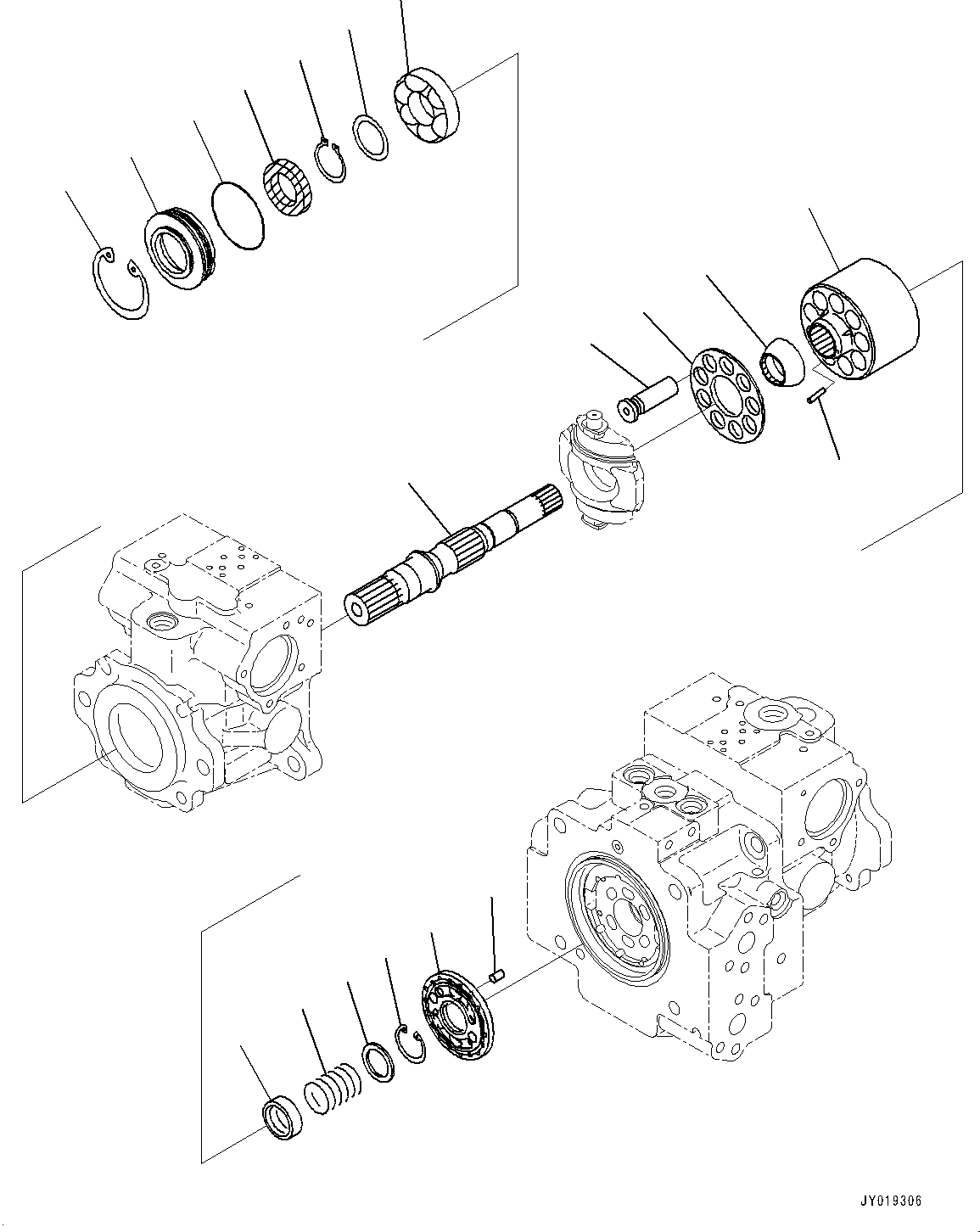 Komatsu parts book diagram for D39PXI-24 S/N 110001-UP: HYDRAULIC PUMP, HST PUMP (3/11)(#100001-)