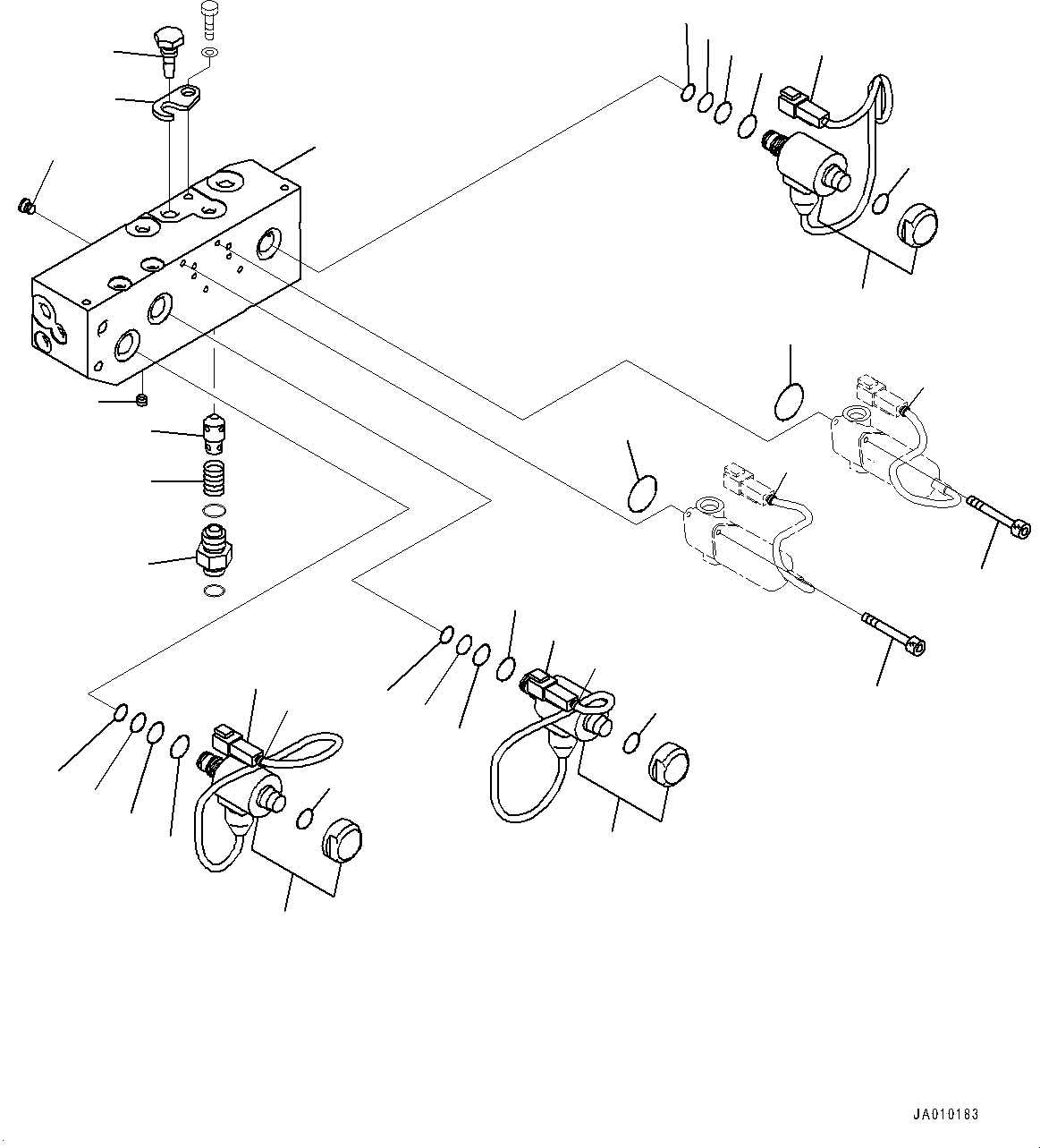 Komatsu parts book diagram for D39PXI-24 S/N 110001-UP: PROPORTIONAL PRESSURE CONTROL (PPC) PIPING, SOLENOID VALVE(#95001-)