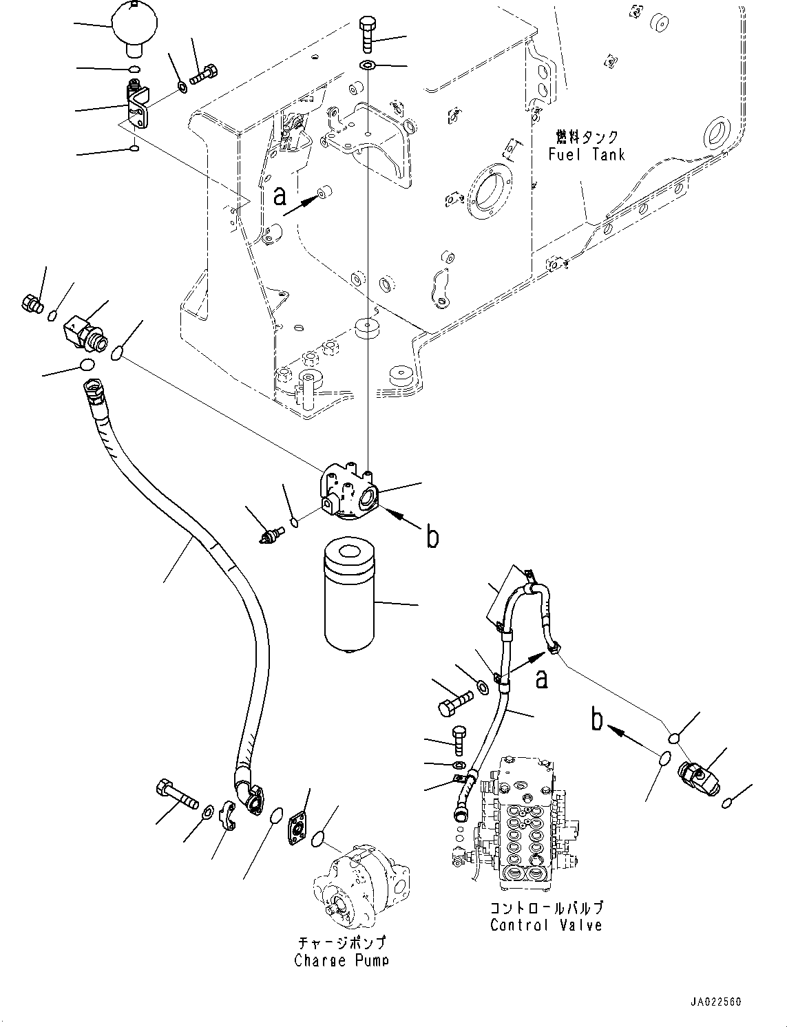 Komatsu parts book diagram for D39PXI-24 S/N 110001-UP: PROPORTIONAL PRESSURE CONTROL (PPC) PIPING, HST OIL FILTER(#95001-)