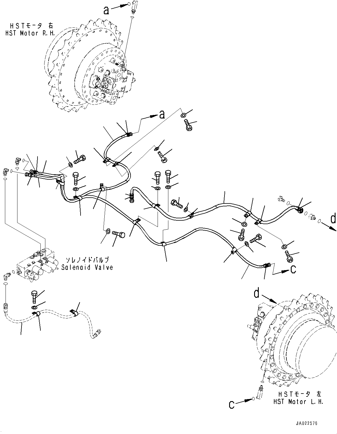 Komatsu parts book diagram for D39PXI-24 S/N 110001-UP: PROPORTIONAL PRESSURE CONTROL (PPC) PIPING, PIPING AND MOUNTING (1/3)(#95001-)