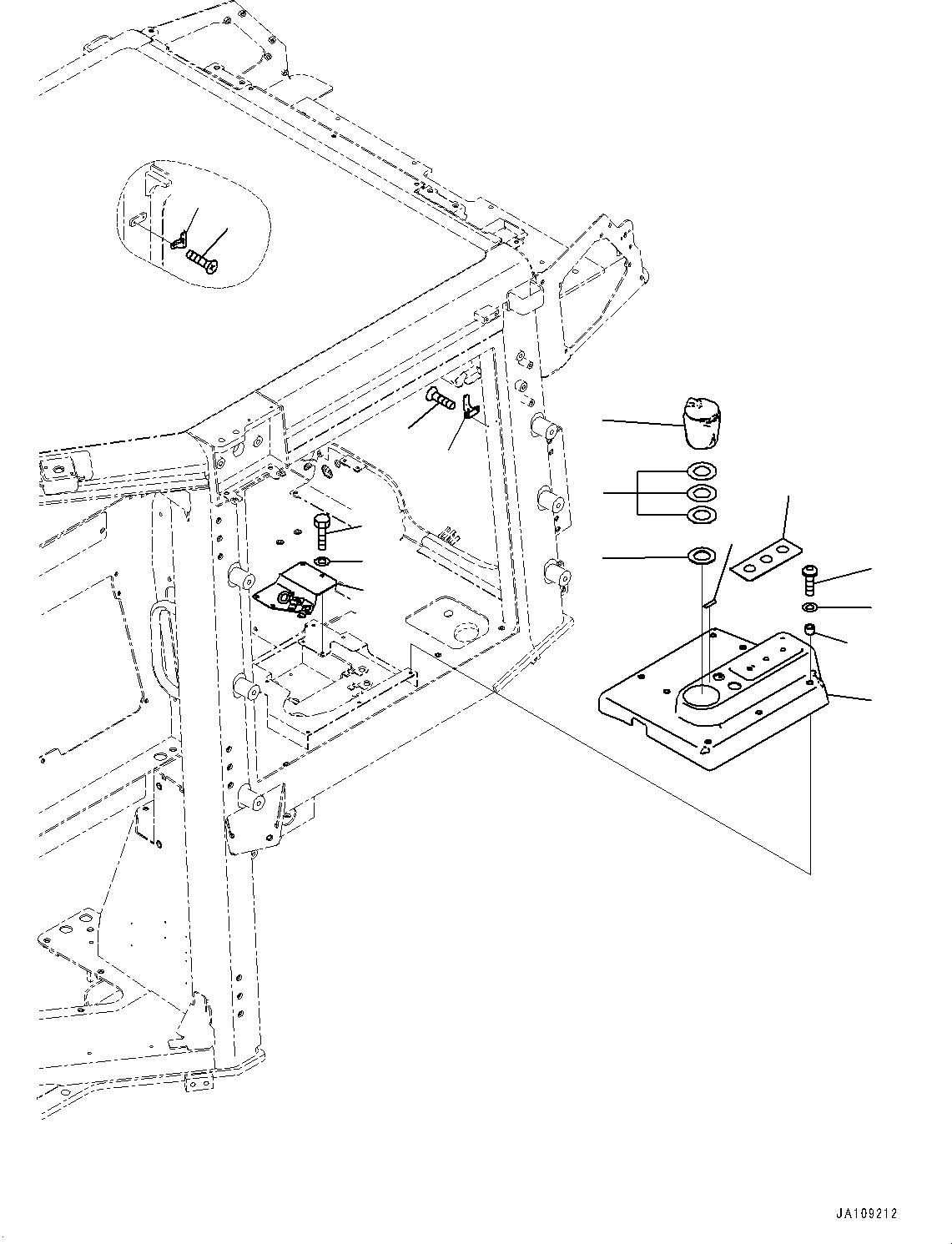 Komatsu parts book diagram for D39PXI-24 S/N 110001-UP: CAB, GARNISH(#100001-)