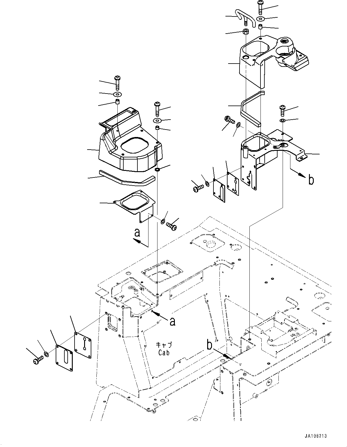 Komatsu parts book diagram for D39PXI-24 S/N 110001-UP: CAB, CONSOLE(#100001-)