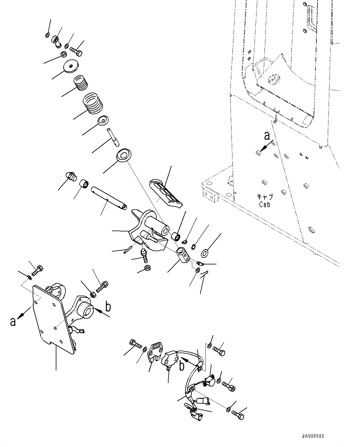 Komatsu parts book diagram for D39PXI-24 S/N 110001-UP: CAB, DECELERATOR/BRAKE PEDAL(#100001-)