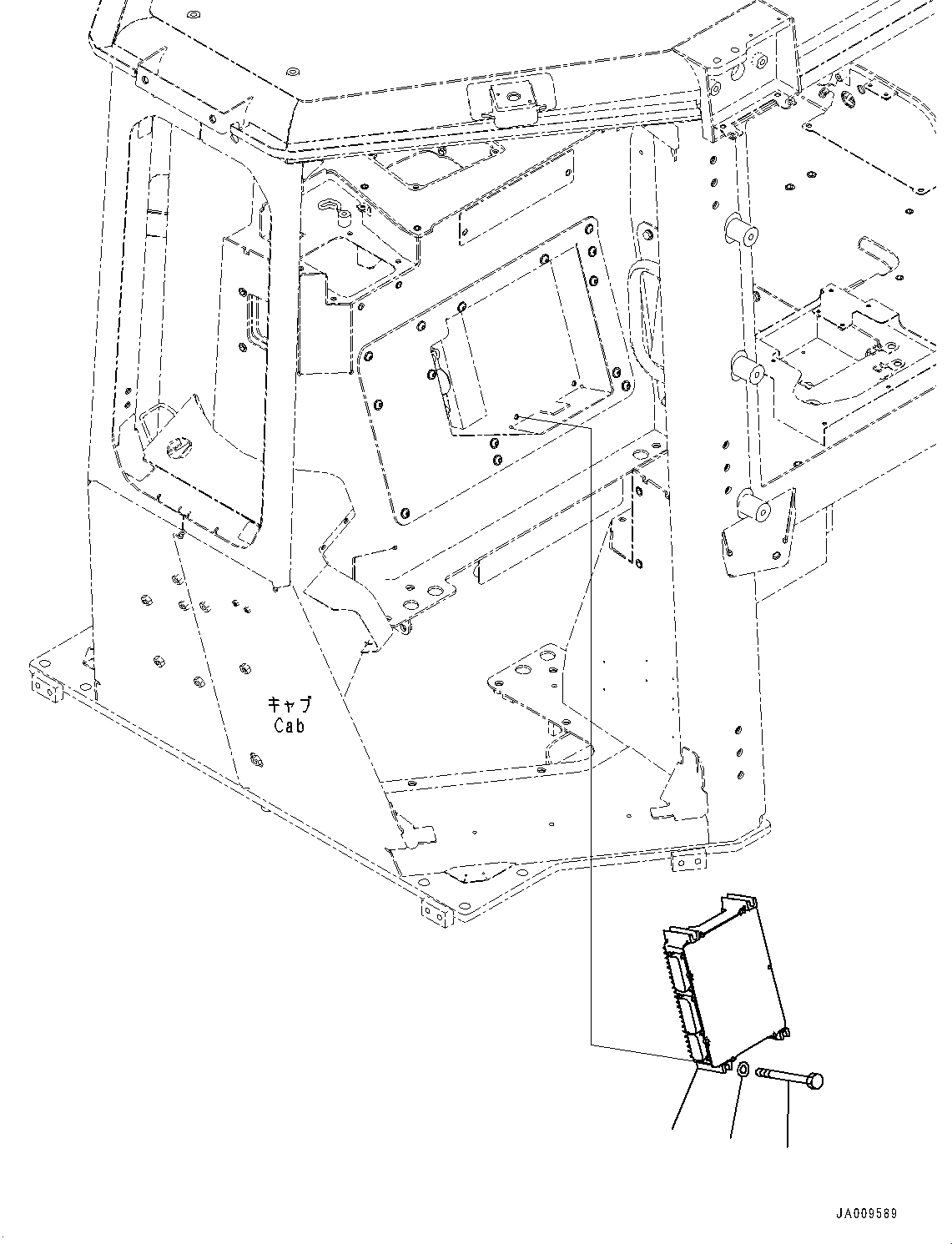 Komatsu parts book diagram for D39PXI-24 S/N 110001-UP: CAB, HYDROSTATIC TRANSMISSION (HST) CONTROLLER(#100001-)