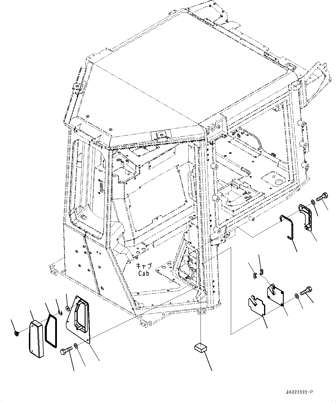 Komatsu parts book diagram for D39PXI-24 S/N 110001-UP: CAB, FUSE BOX(#100001-)