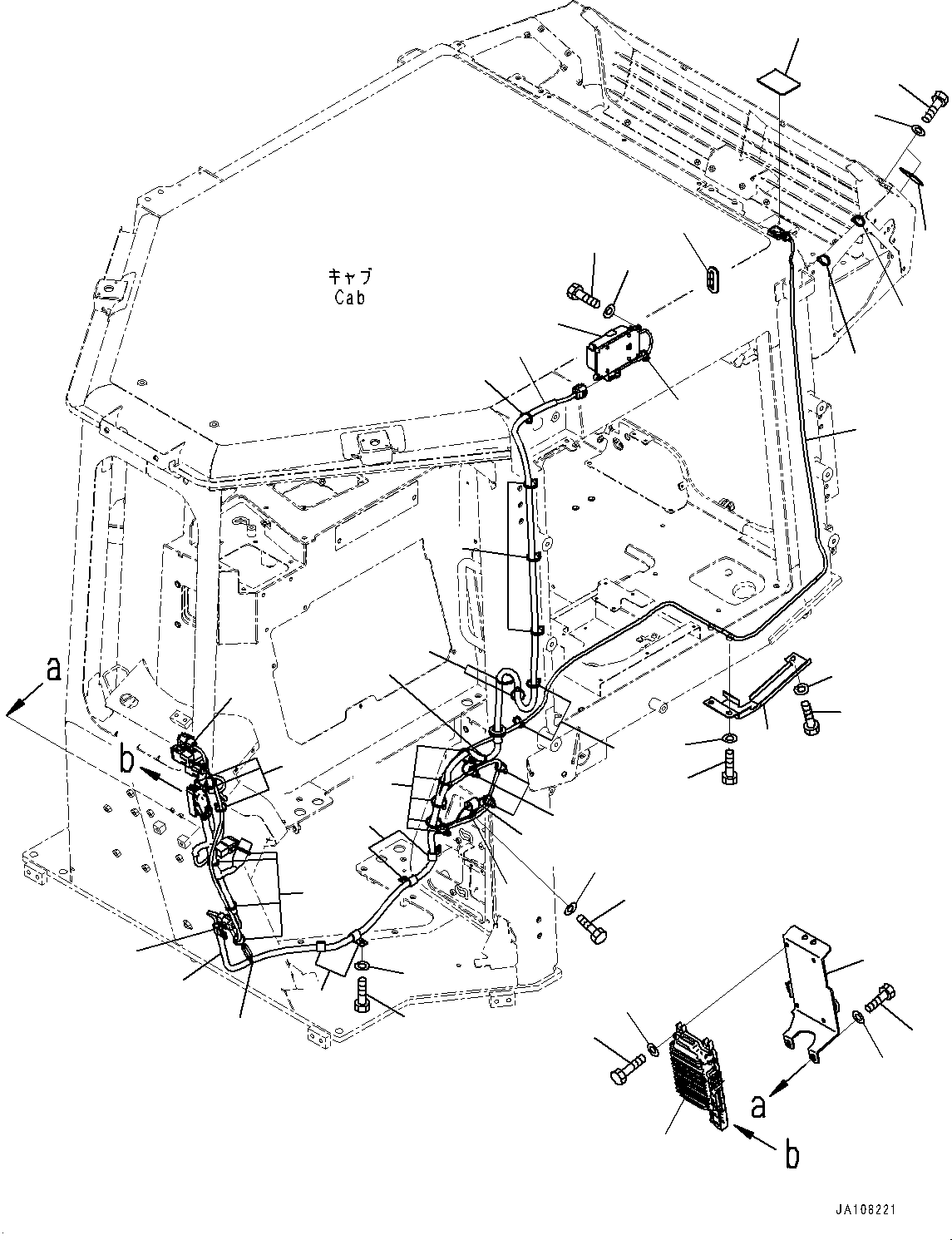 Komatsu parts book diagram for D39PXI-24 S/N 110001-UP: CAB, GATEWAY FUNCTION CONTROLLER ANTENNA(#100001-)