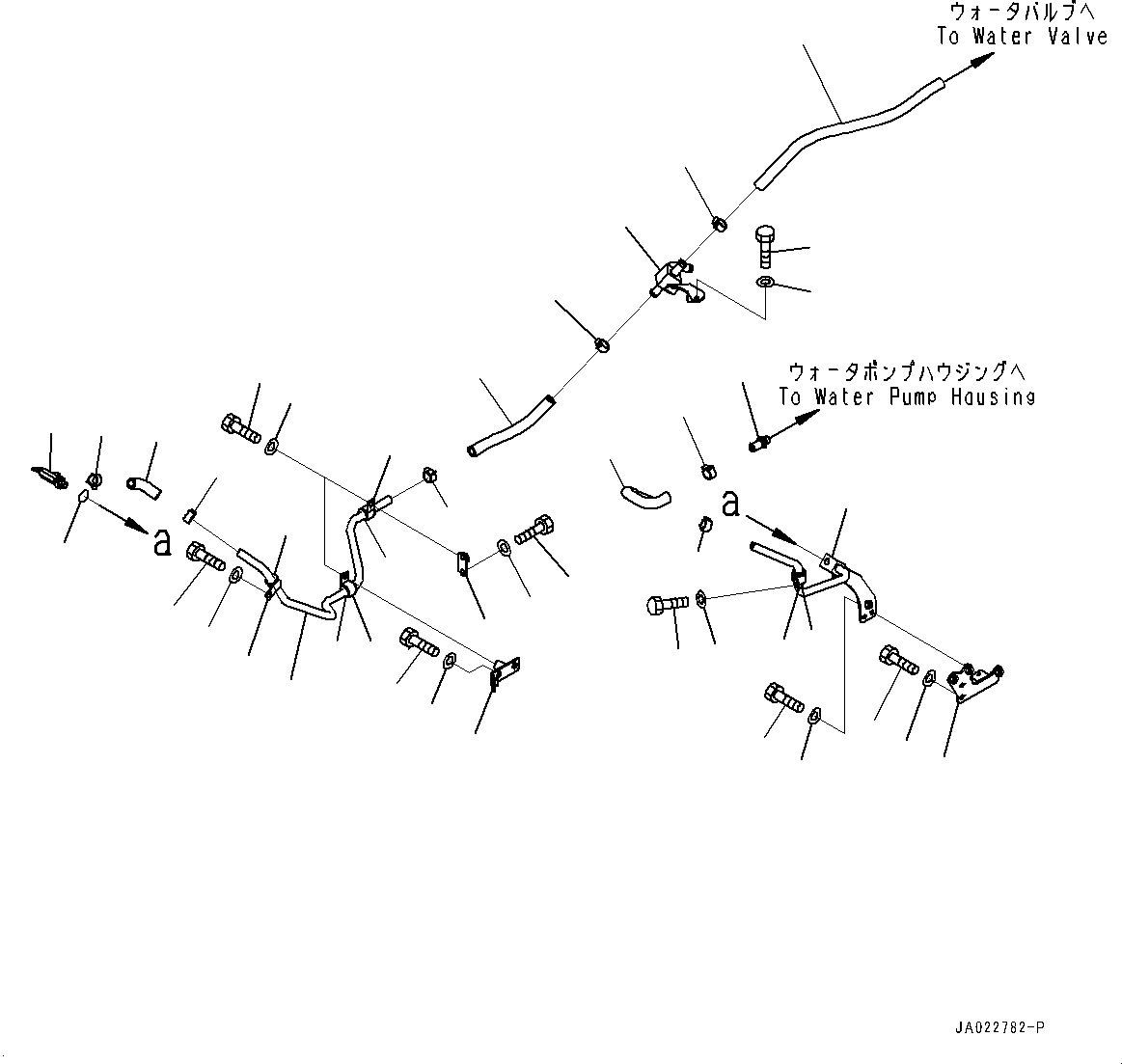 Komatsu parts book diagram for D39PXI-24 S/N 110001-UP: AIR CONDITIONER PIPING, PIPING AND MOUNTING (1/4)(#95001-)