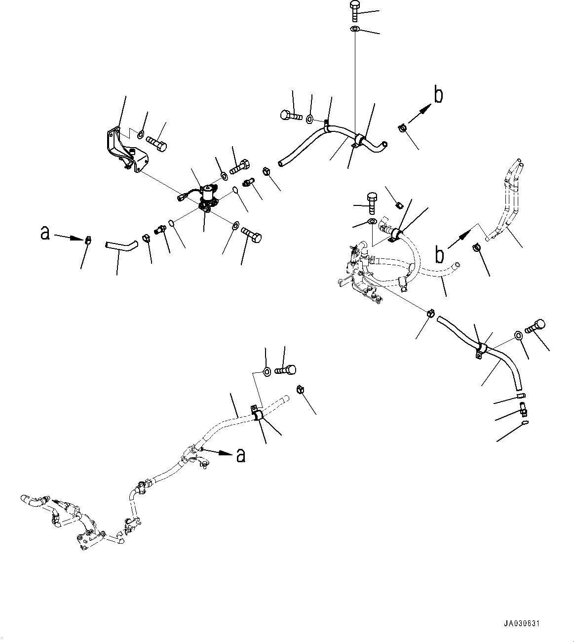 Komatsu parts book diagram for D39PXI-24 S/N 110001-UP: AIR CONDITIONER PIPING, PIPING AND MOUNTING (4/4)(#95001-)