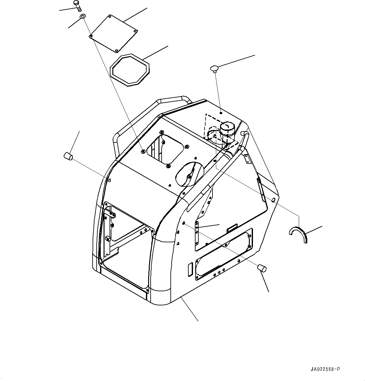 Komatsu parts book diagram for D39PXI-24 S/N 110001-UP: ENGINE HOOD, HOOD AND PLUG(#95001-)