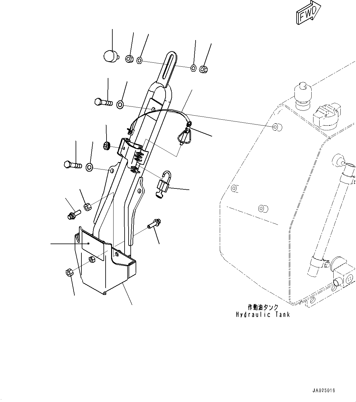 Komatsu parts book diagram for D39PXI-24 S/N 110001-UP: SHOVEL HOLDER, (#95001-)