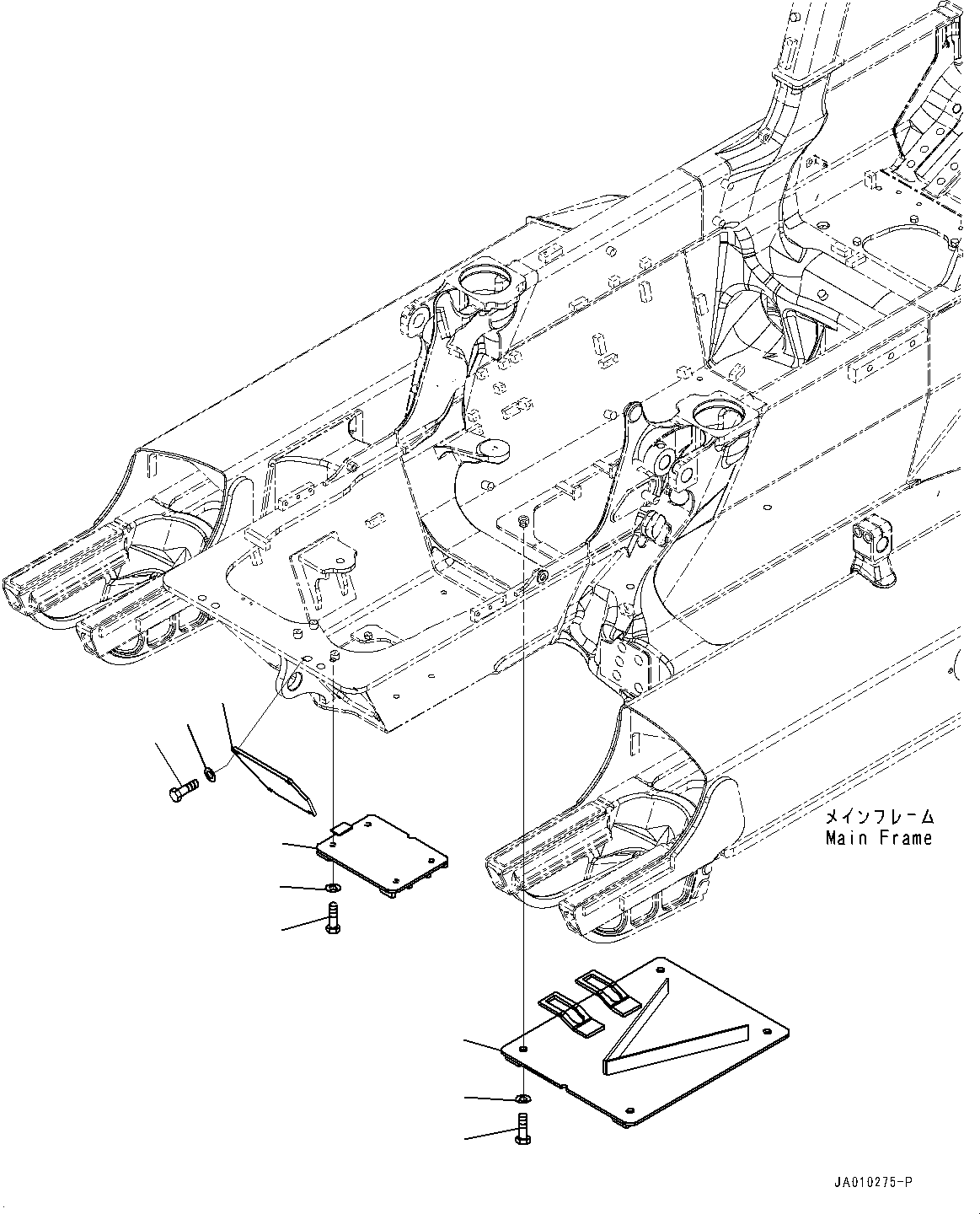Komatsu parts book diagram for D39PXI-24 S/N 110001-UP: UNDER GUARD, (#95001-96505)