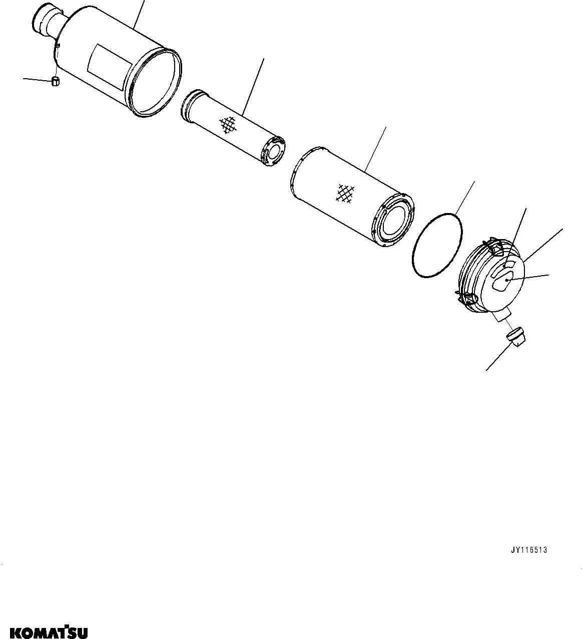 Komatsu parts book diagram for PC170LC-11 S/N 37001-UP: AIR CLEANER, INNER PARTS, AIR CLEANER(#35001-)