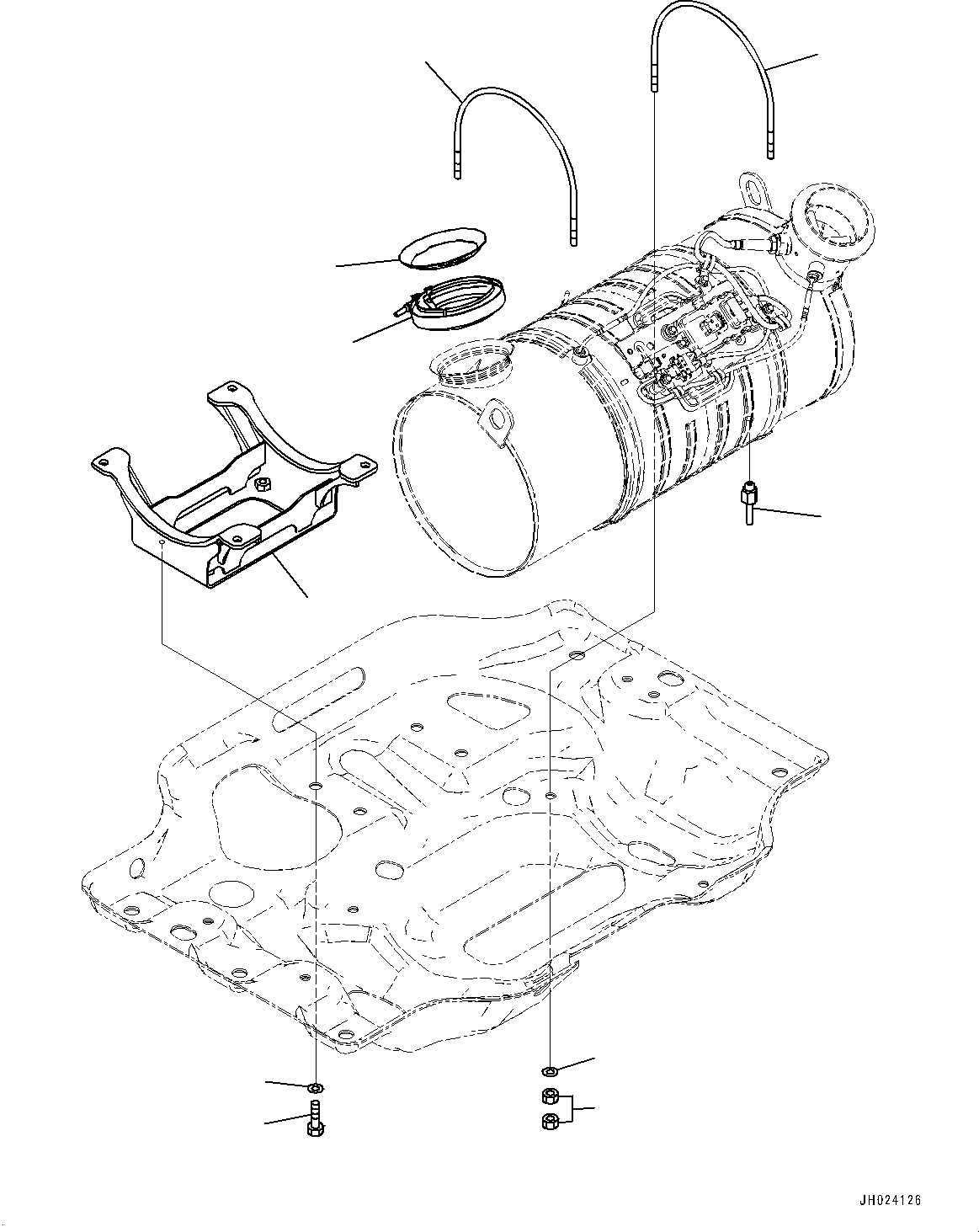 Komatsu parts book diagram for PC170LC-11 S/N 37001-UP: EXHAUST PIPE, SCR ASSEMBLY A MOUNTING(#35001-)