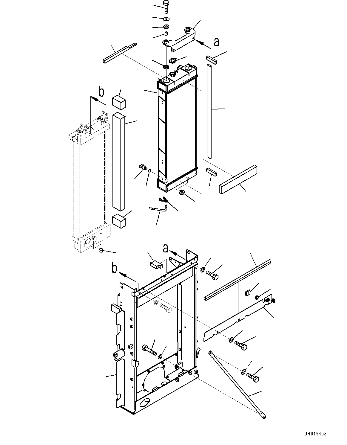 Komatsu parts book diagram for PC170LC-11 S/N 37001-UP: COOLING SYSTEM, RADIATOR(#36307-)