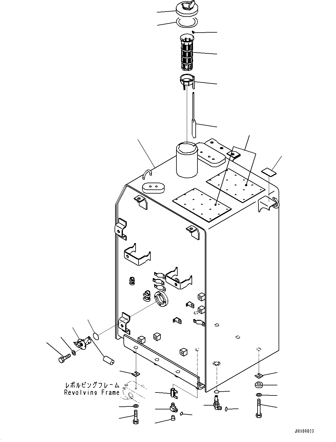 Komatsu parts book diagram for PC170LC-11 S/N 37001-UP: FUEL TANK, (#35001-)