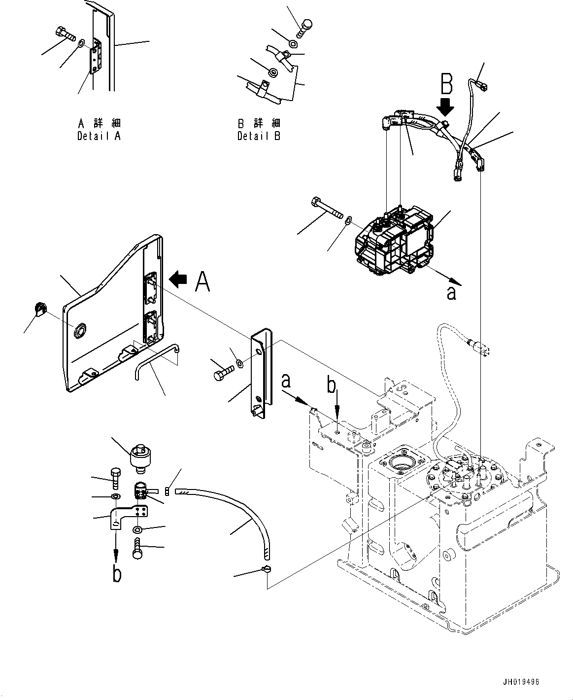 Komatsu parts book diagram for PC170LC-11 S/N 37001-UP: DEF TANK, SUPPLY MODULE MOUNTING(#35001-)