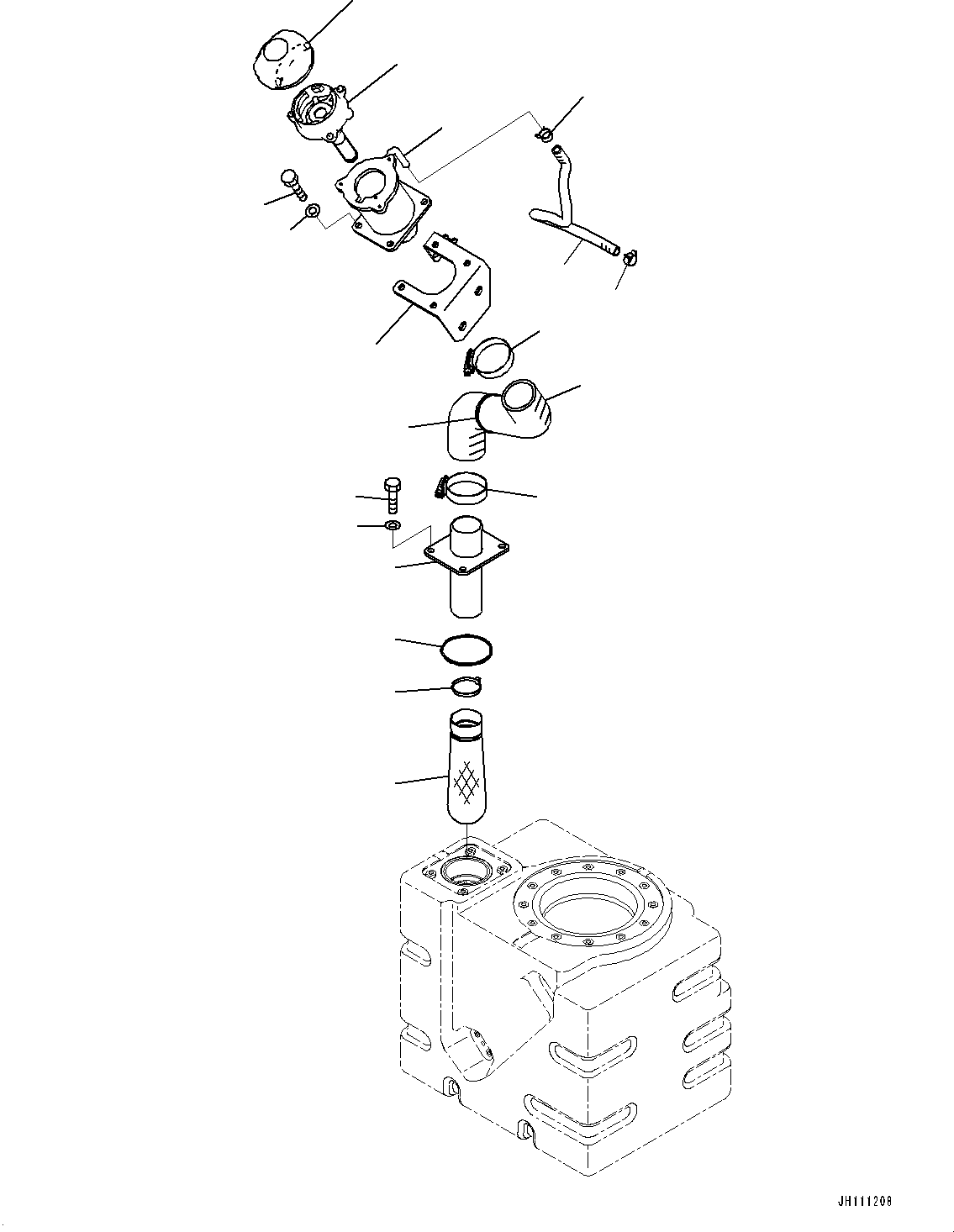 Komatsu parts book diagram for PC170LC-11 S/N 37001-UP: DEF TANK, SUCTION TUBE(#35385-35880)