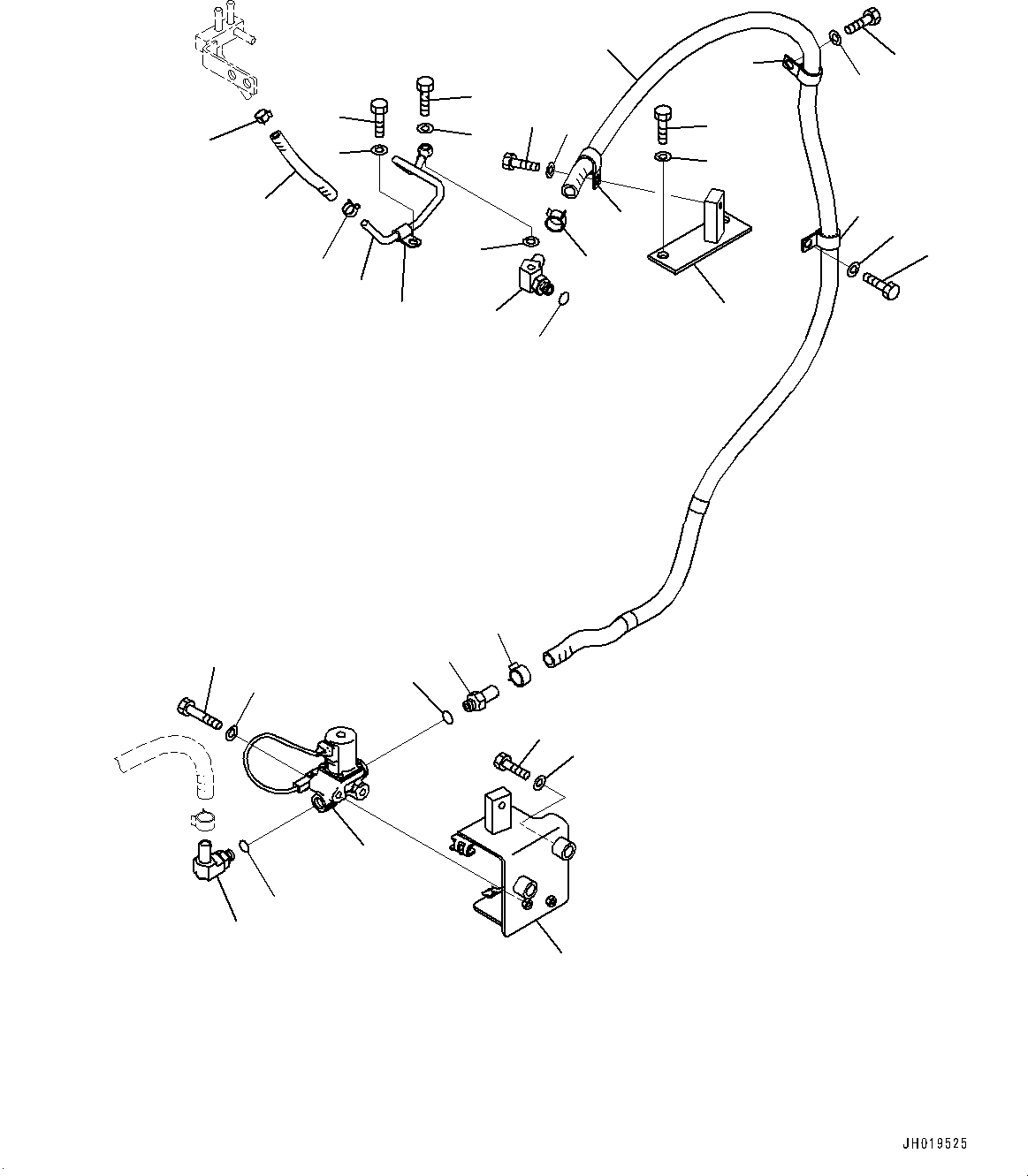 Komatsu parts book diagram for PC170LC-11 S/N 37001-UP: DEF PIPING, DEF TANK COOLANT PIPING (1/2)(#35001-)
