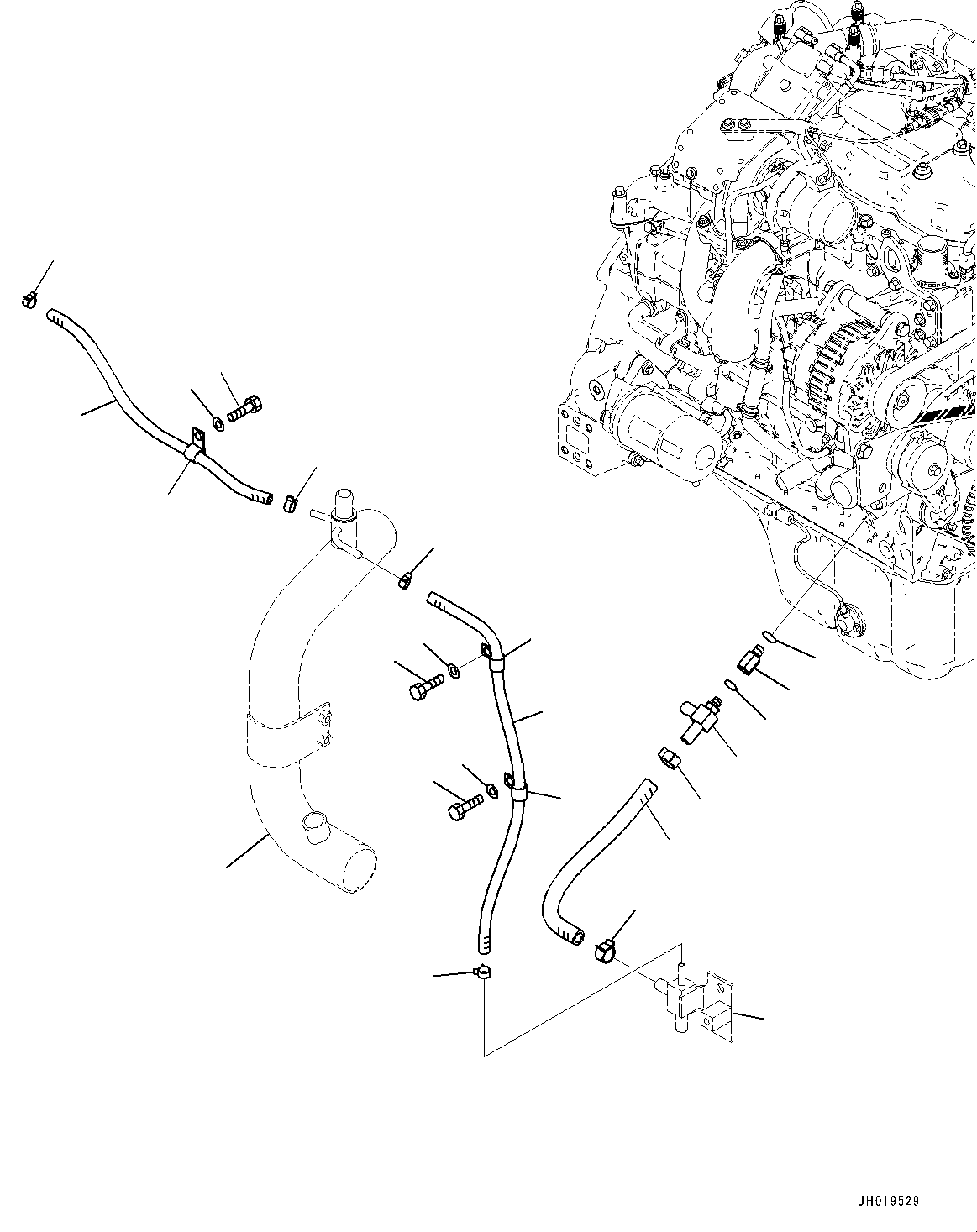 Komatsu parts book diagram for PC170LC-11 S/N 37001-UP: DEF PIPING, COOLANT PIPING(#35001-)
