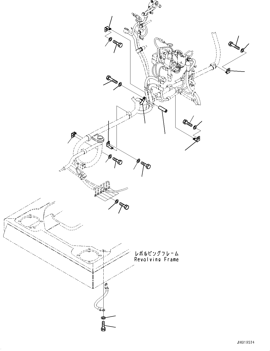 Komatsu parts book diagram for PC170LC-11 S/N 37001-UP: ELECTRIC WIRING HARNESS, MAIN WIRING HARNESS CLAMP (1/3)(#35001-)