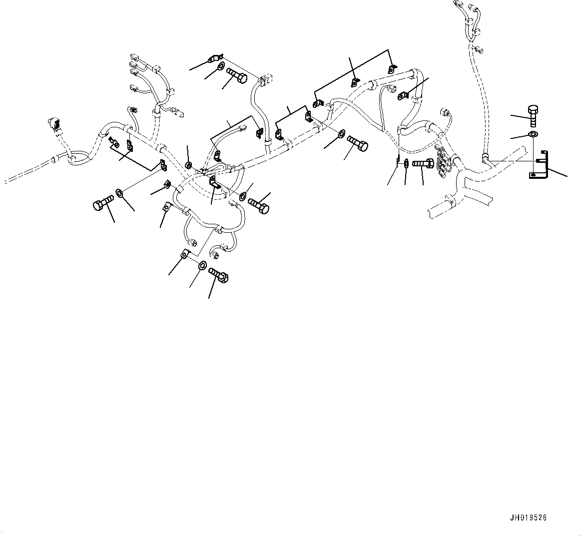 Komatsu parts book diagram for PC170LC-11 S/N 37001-UP: ELECTRIC WIRING HARNESS, MAIN WIRING HARNESS CLAMP (3/3)(#35001-)
