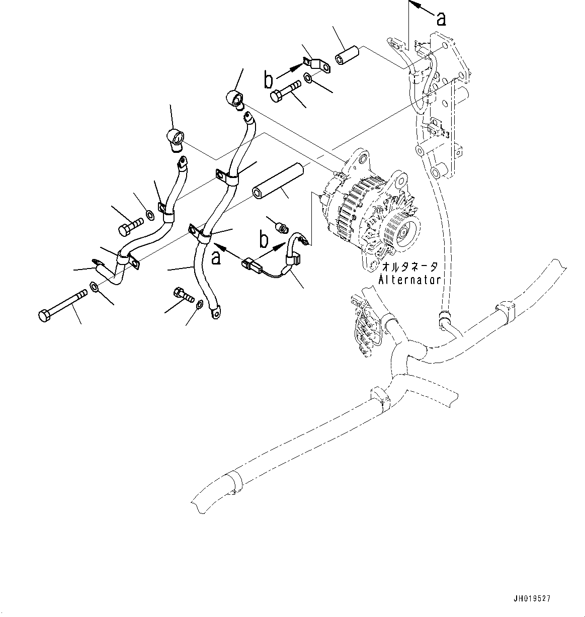 Komatsu parts book diagram for PC170LC-11 S/N 37001-UP: ELECTRIC WIRING HARNESS, ALTERNATOR WIRING HARNESS(#35001-)