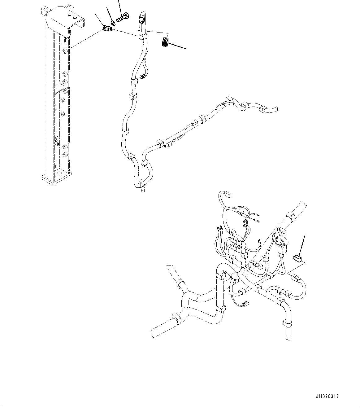 Komatsu parts book diagram for PC170LC-11 S/N 37001-UP: REARVIEW CAMERA, PLUG(#35001-)