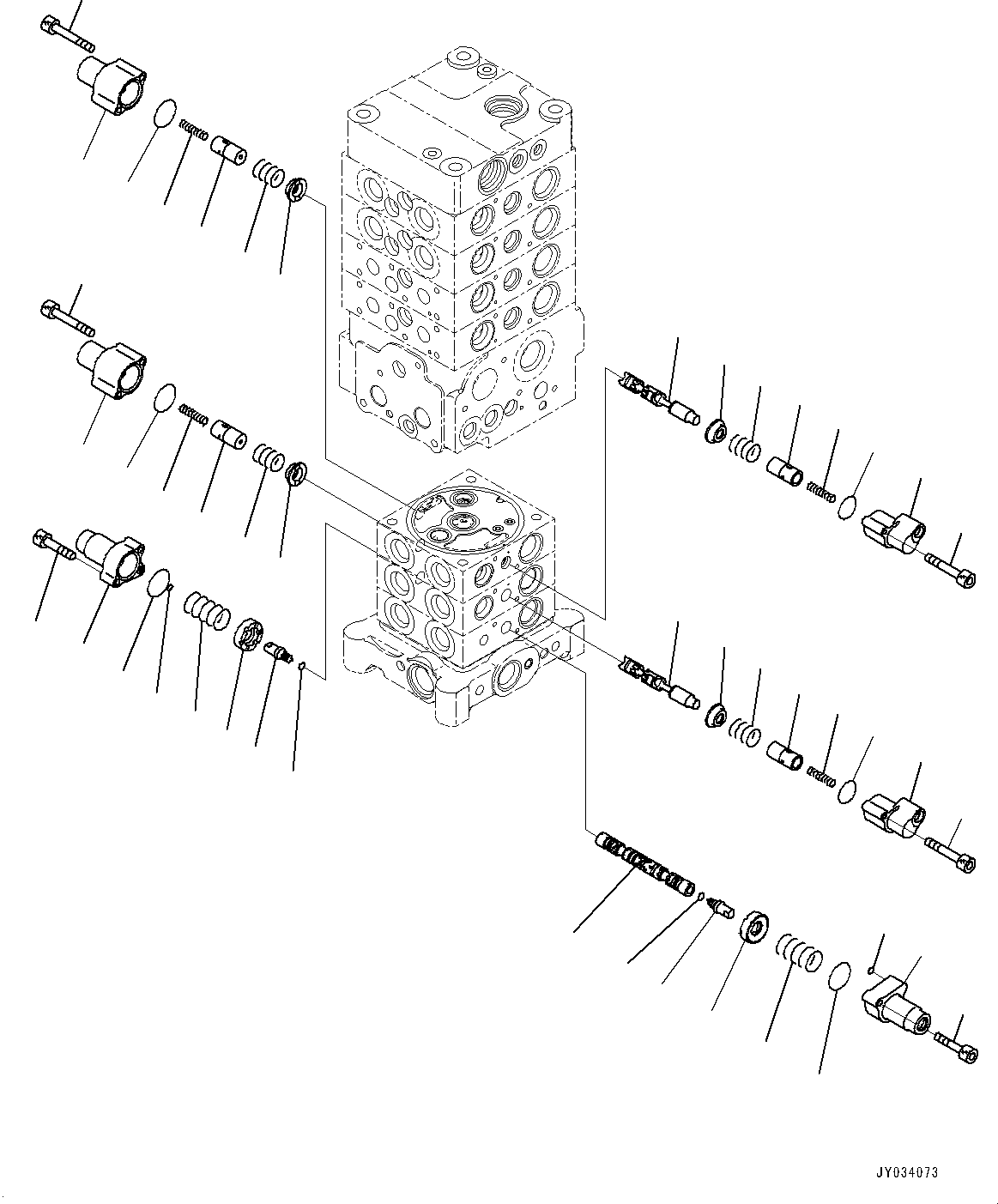 Komatsu parts book diagram for PC170LC-11 S/N 37001-UP: CONTROL VALVE, 7-VALVE (11/30)(#35724-)